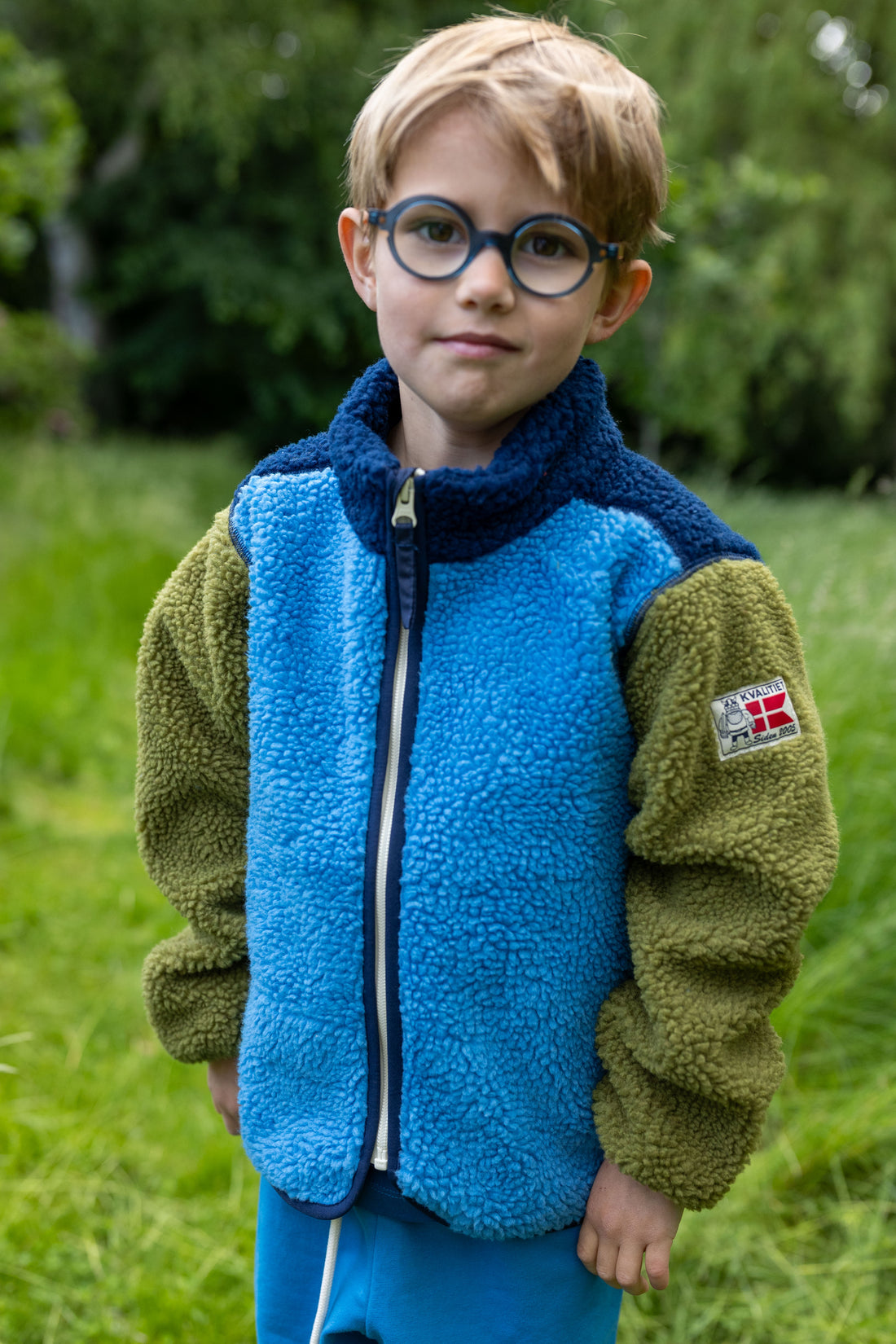 Danetumling Fleece Zip-Up Navy/Faded Blue/Olive