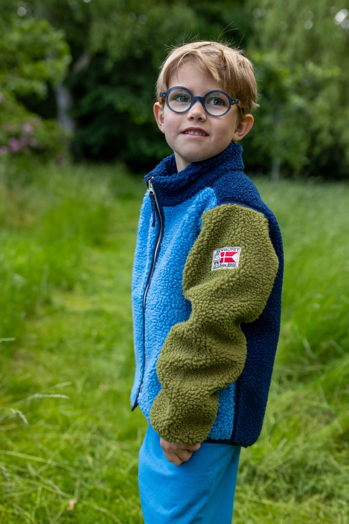 Danetumling Fleece Zip-Up Navy/Faded Blue/Olive
