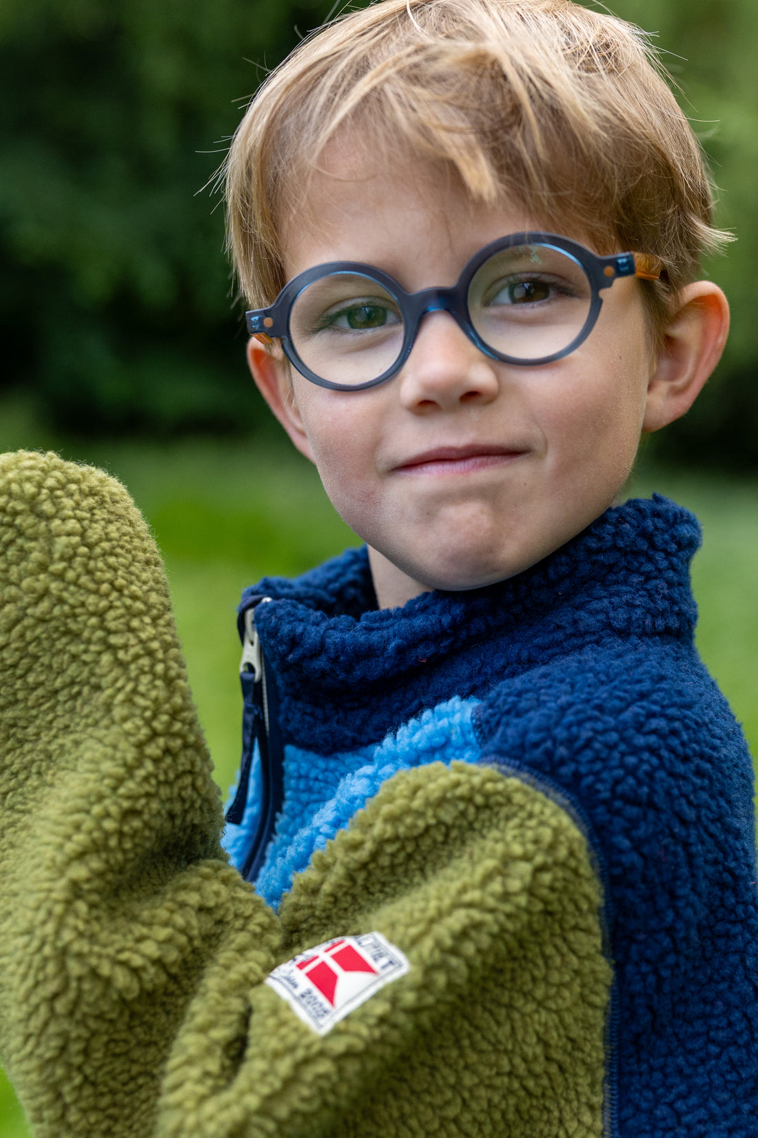 Danetumling Fleece Zip-Up Navy/Faded Blue/Olive