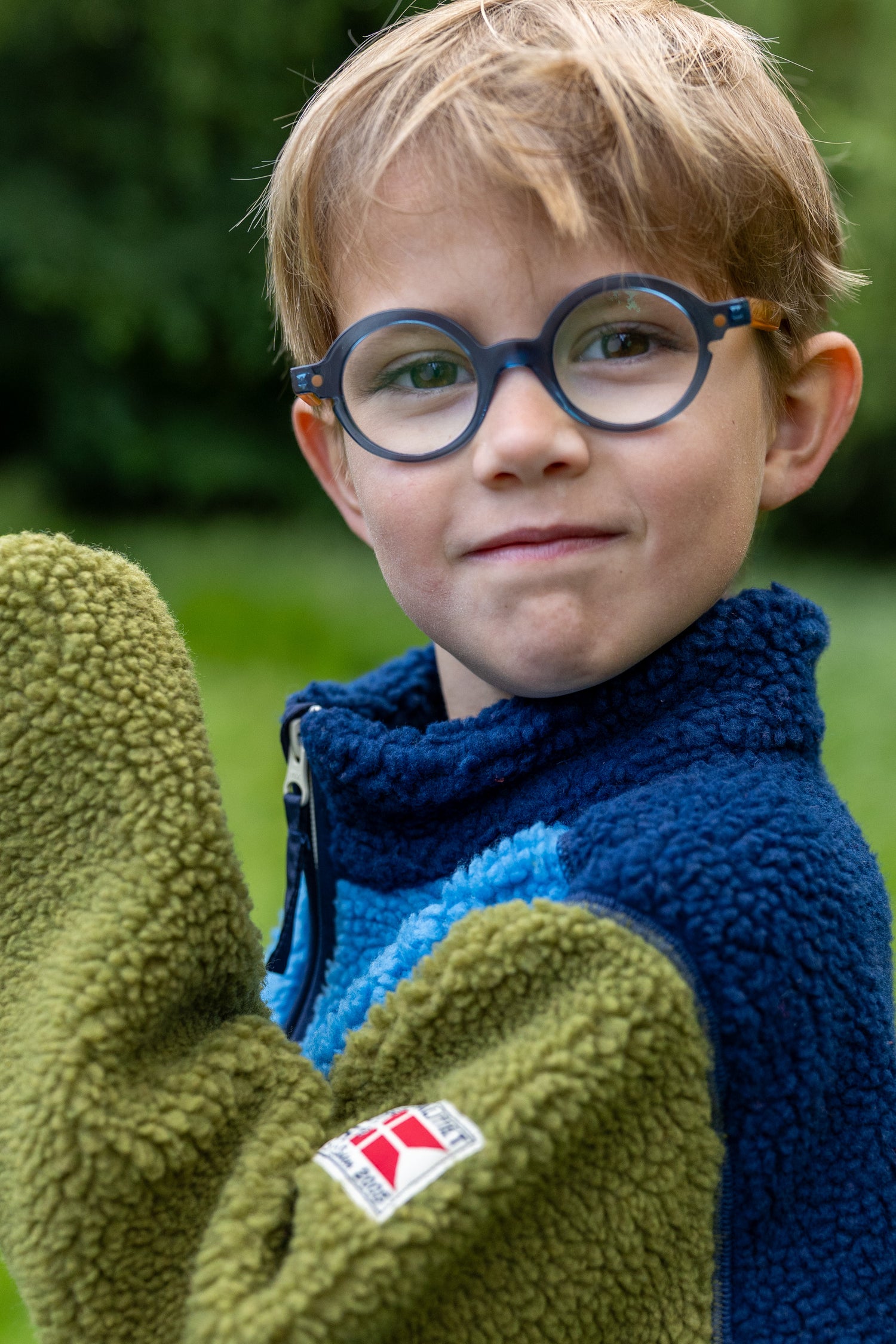 Danetumling Fleece Zip-Up Navy/Faded Blue/Olive