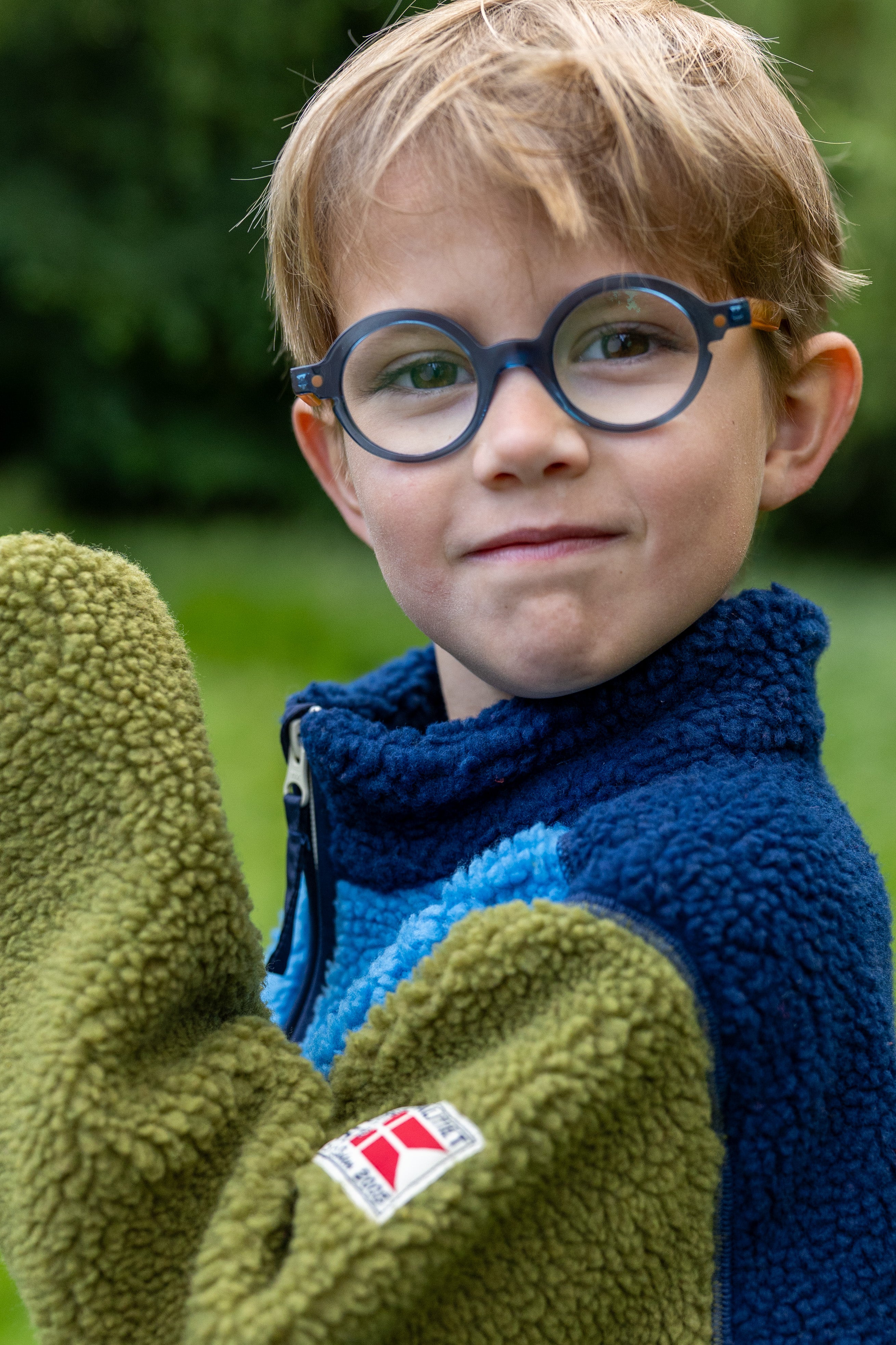 Danetumling Fleece Zip-Up Navy/Faded Blue/Olive