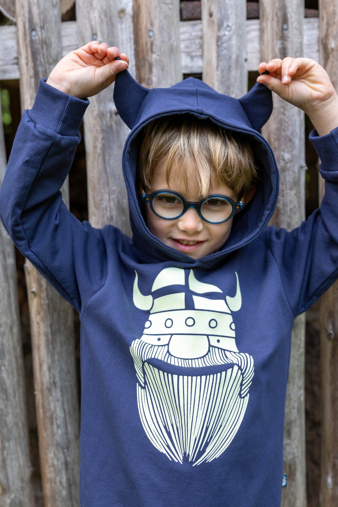Hættetrøje til børn med viking