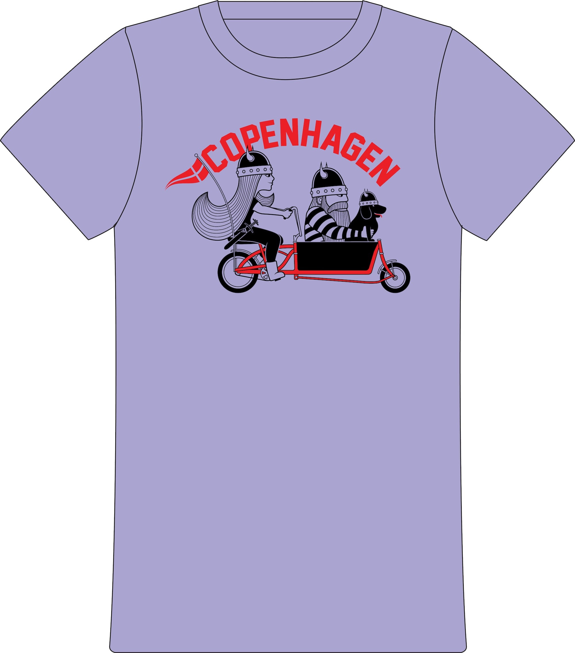 Dame T-shirt med viking på Christiania cykel