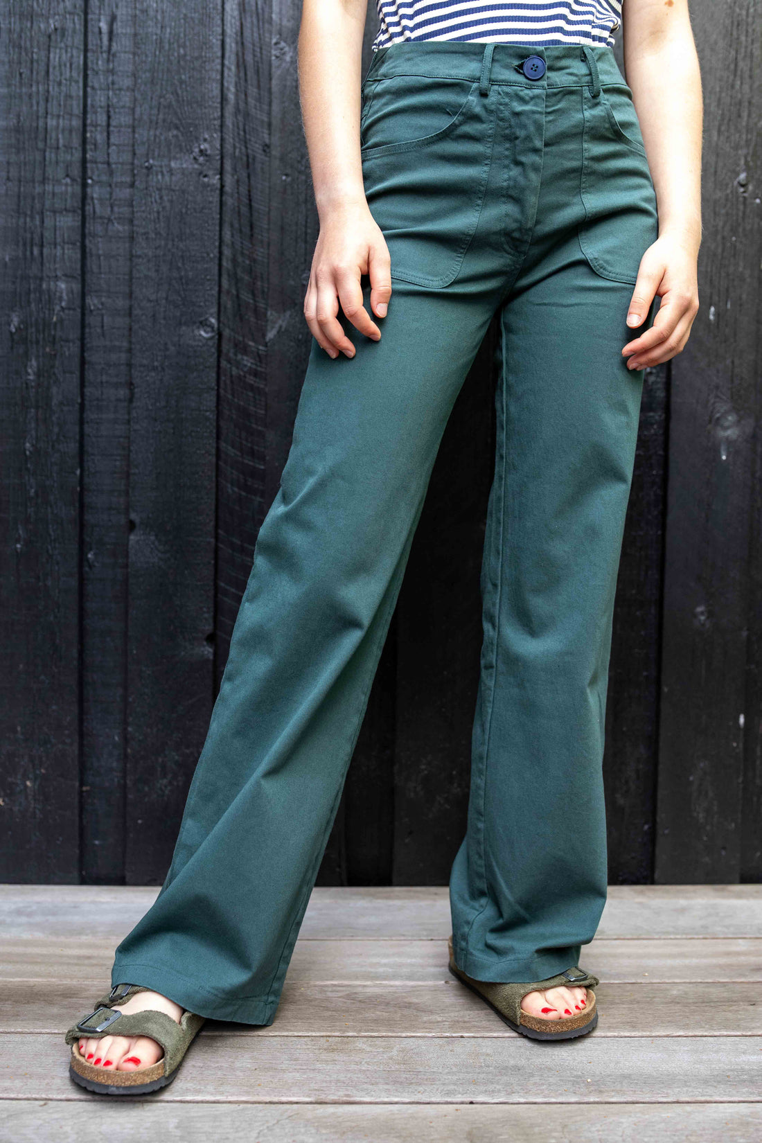 Danedaisy Stretch Twill Pants Dk Forest