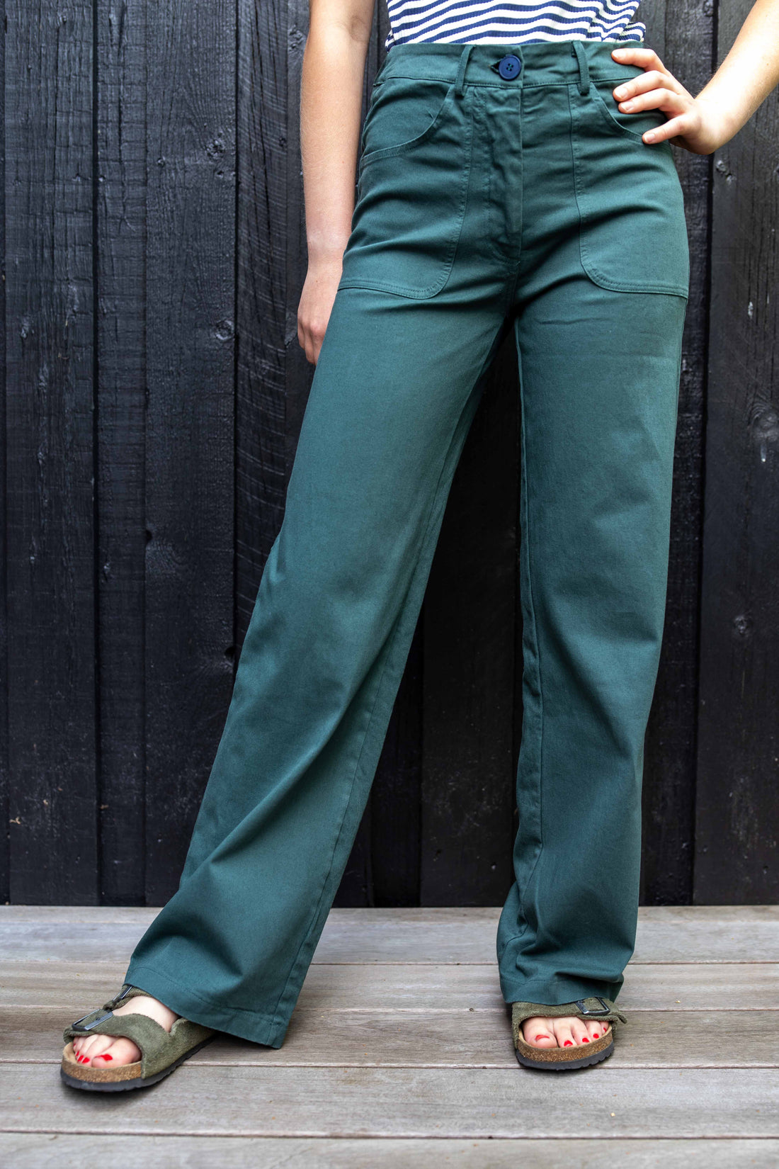 Danedaisy Stretch Twill Pants Dk Forest