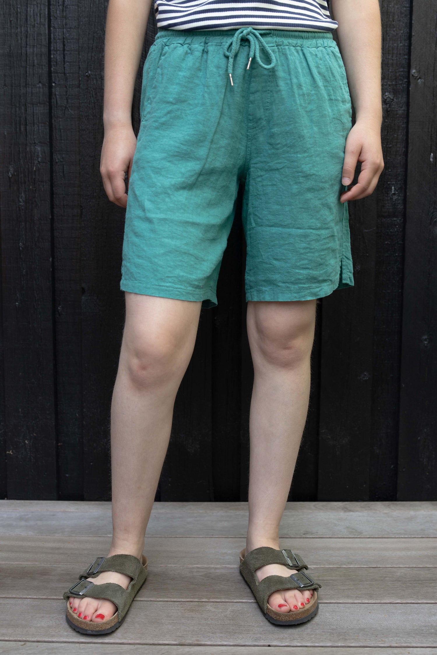 Danegames Modal Linen Shorts Light Slate