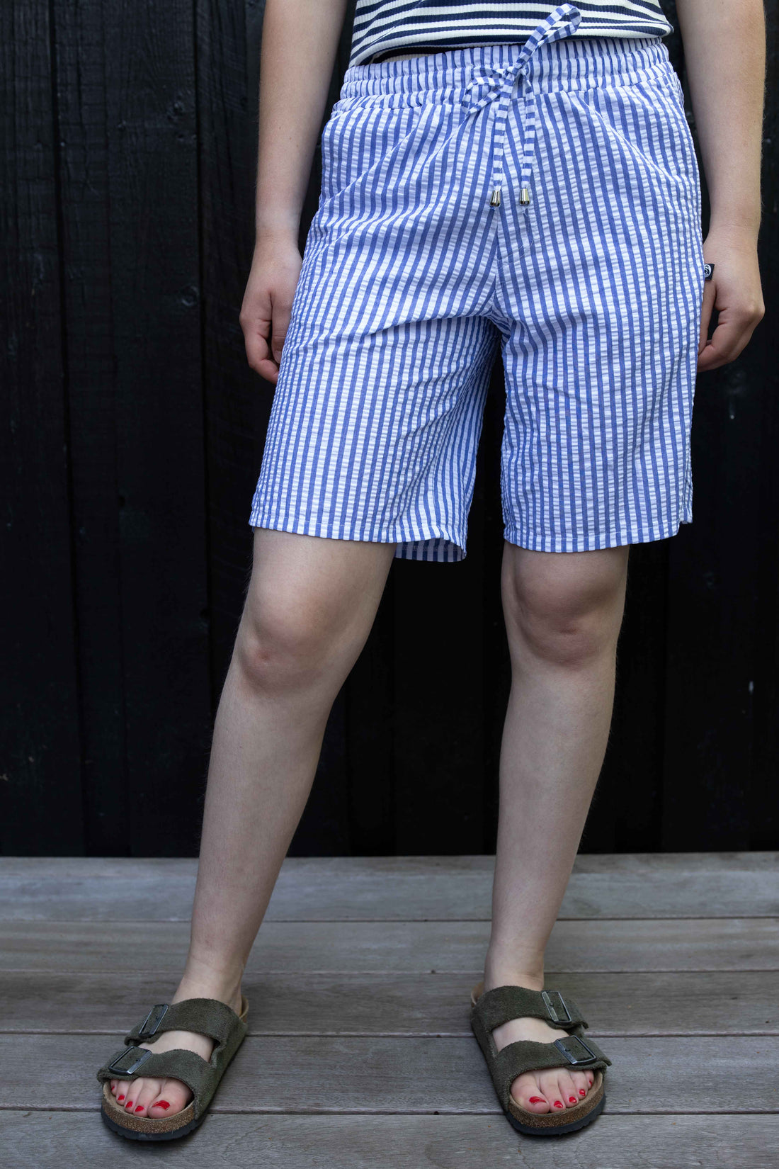 Stribede shorts til dame