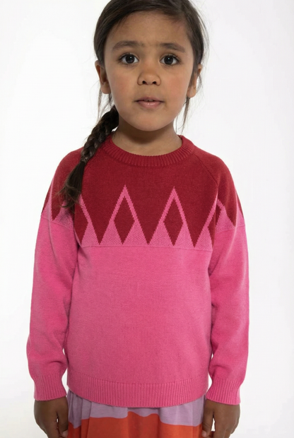 Daneheaven Sweater Dk Red/Rasberry Sorbet