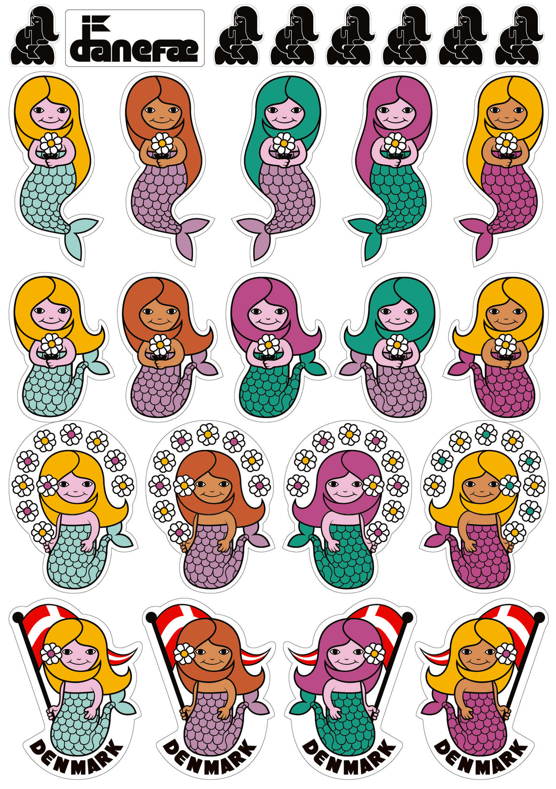 Danefae Sticker Sheet MERMAID