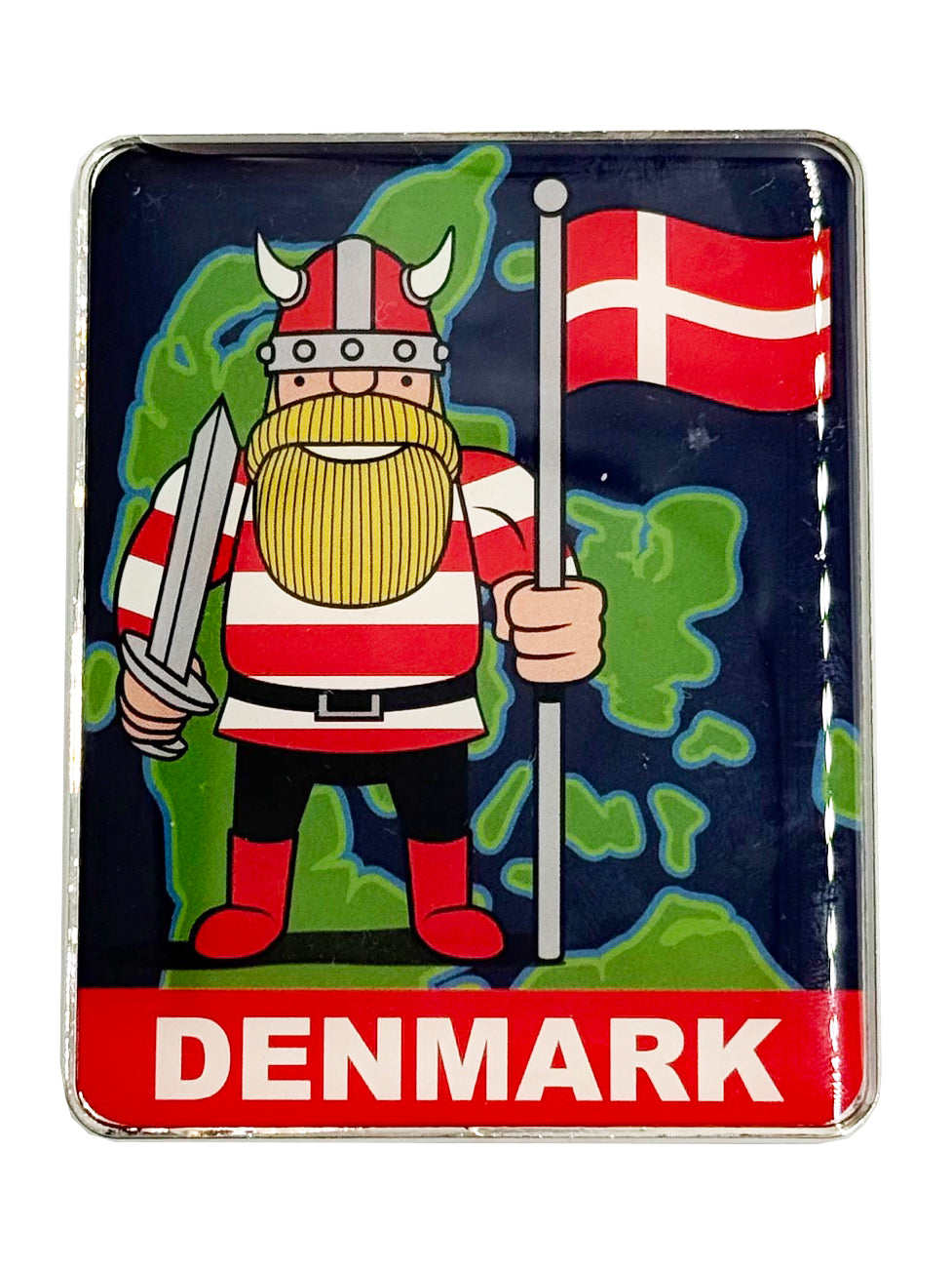 Metal Magnet Red/White DENMARK