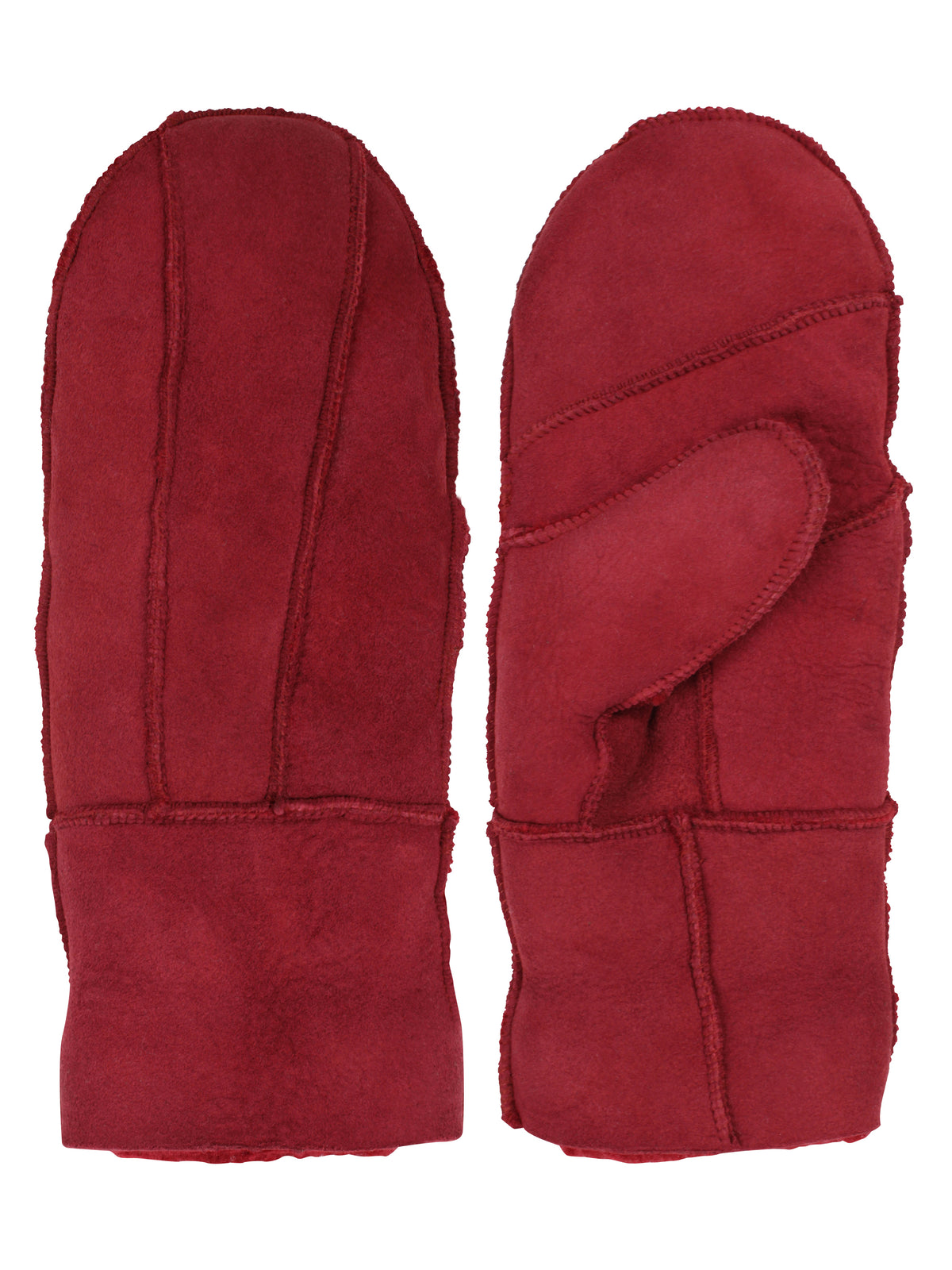 No Waste Sheepskin Gloves Red