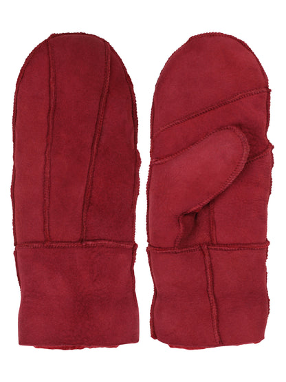No Waste Sheepskin Gloves Red