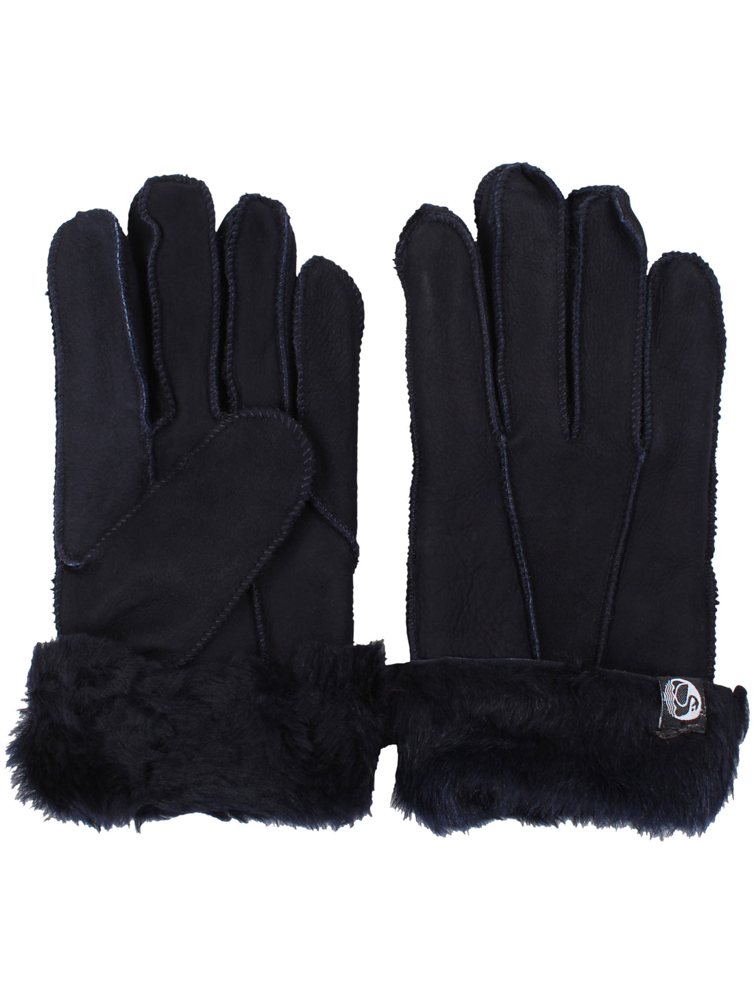 No Waste Sheepskin Mittens Navy