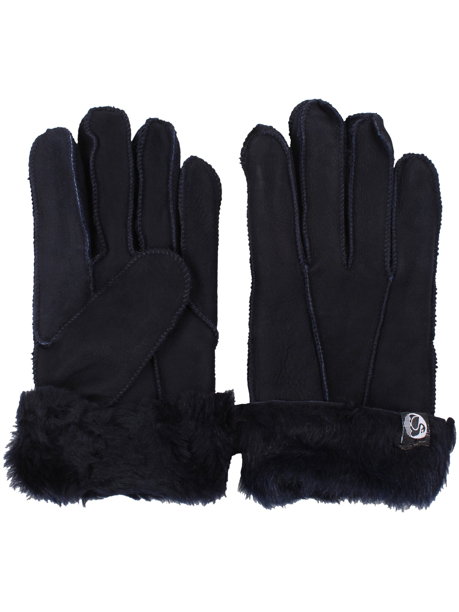 No Waste Sheepskin Mittens Navy