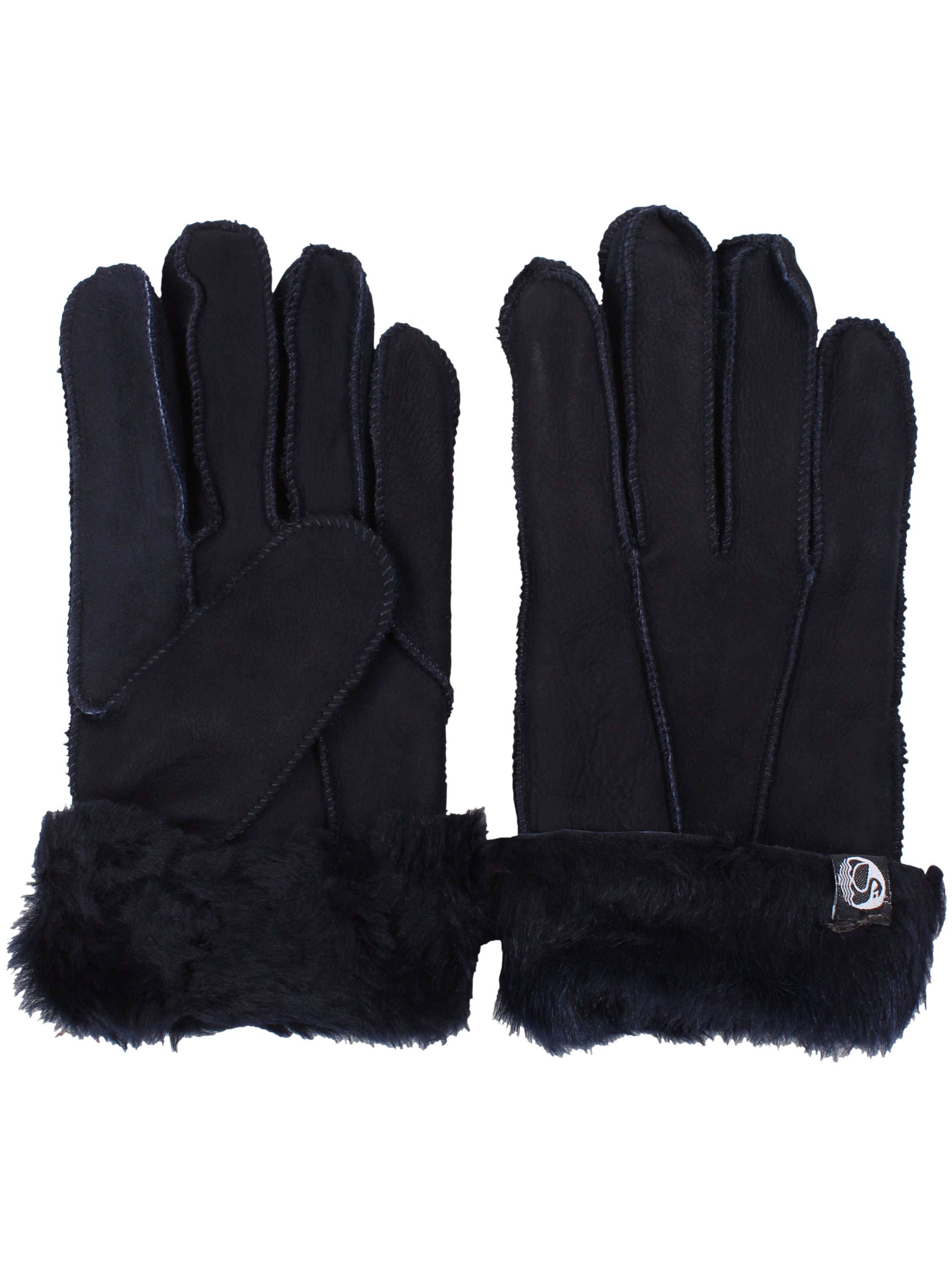 No Waste Sheepskin Mittens Navy