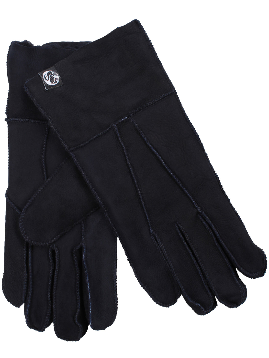 No Waste Sheepskin Mittens Navy
