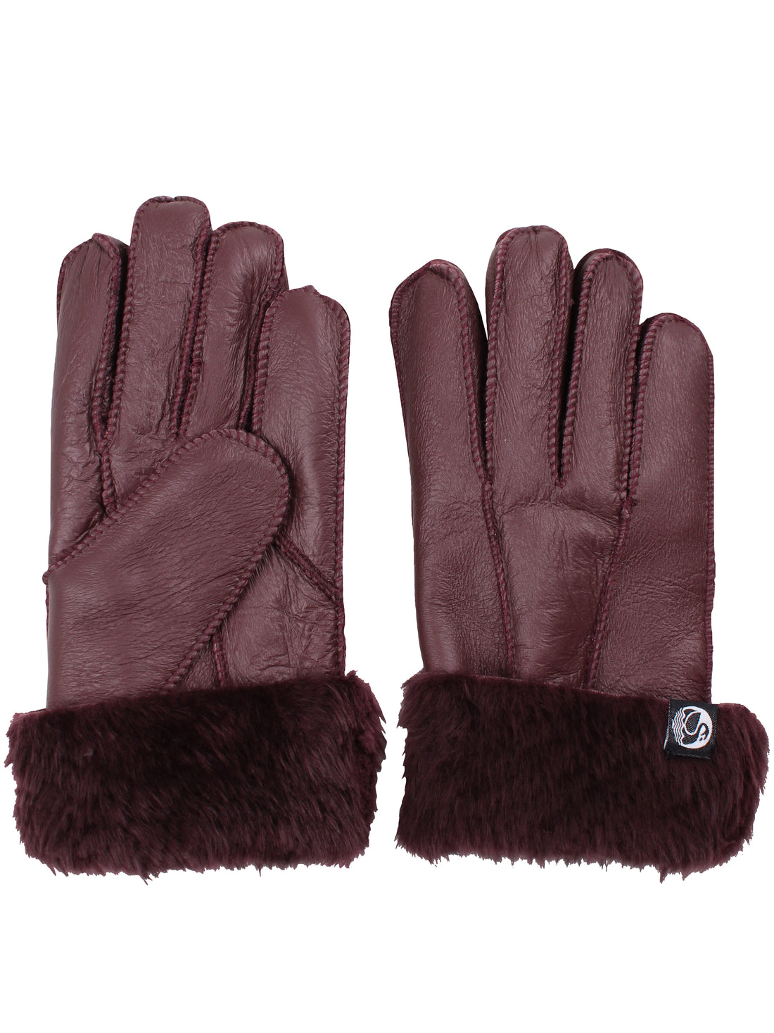 No Waste Sheepskin Mittens Red