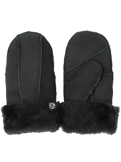 No Waste Sheepskin Gloves Blackish Green