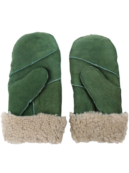No Waste Sheepskin Gloves Fall Green