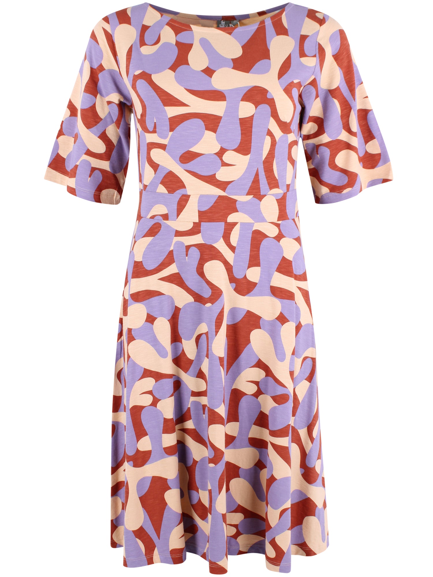 Fin mønstret kjole i økologisk bomuld til kvinder