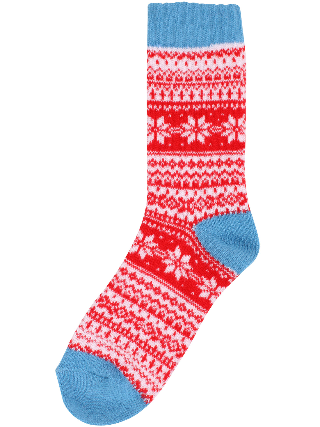 Pied Pied Cozy Socks Light Blue/Red