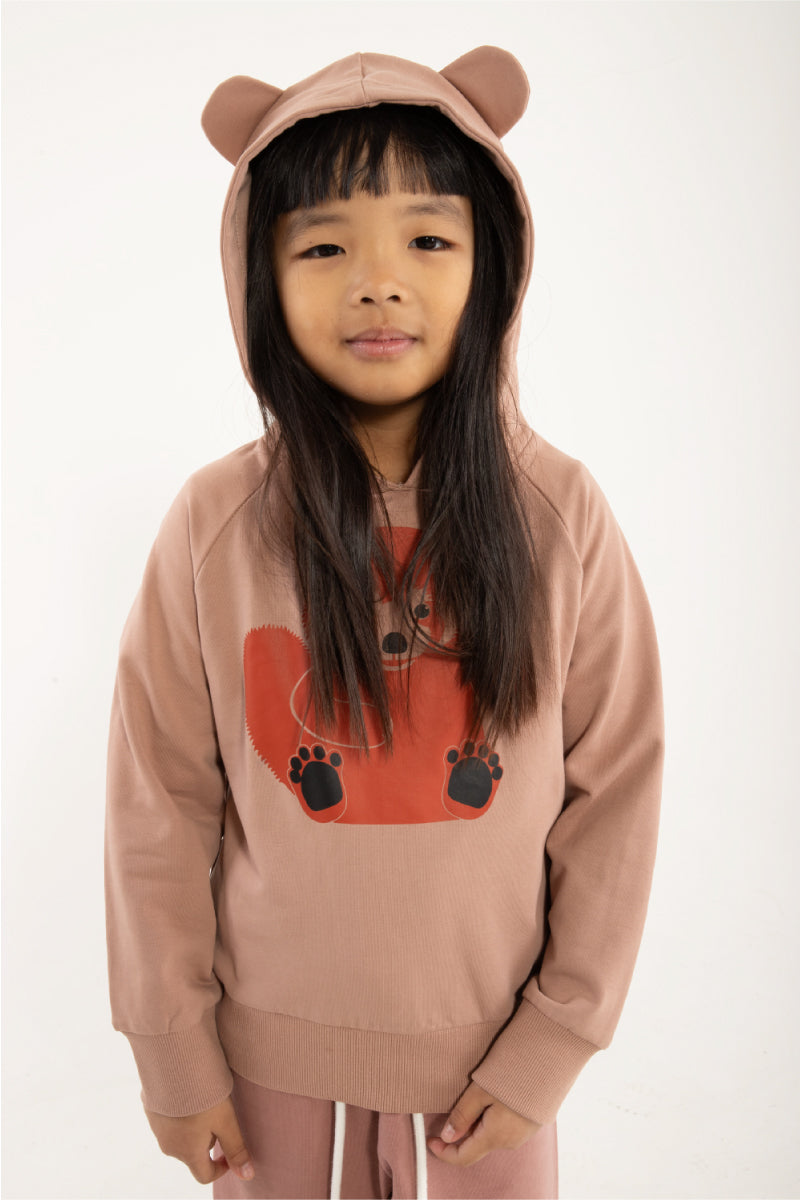 Hættetrøje til børn med rød panda