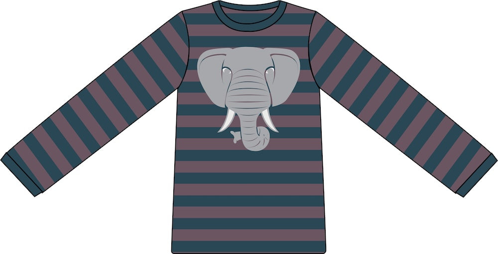 Dyrshedding T Dark Grey Blue/Grey Plum ELEFANT (Glitter)
