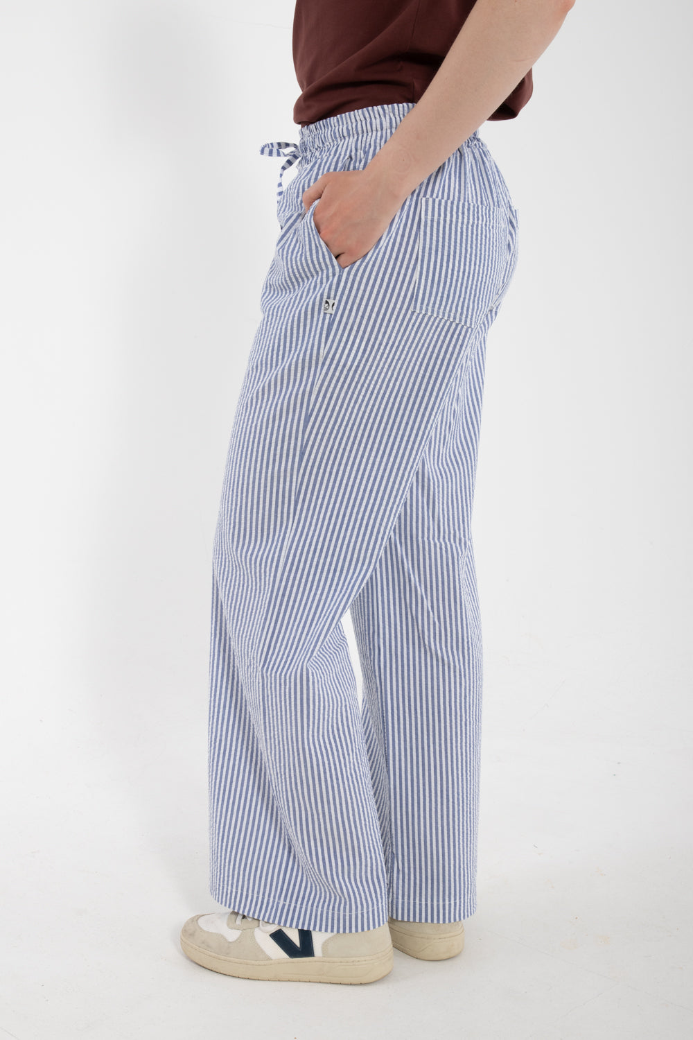 Danenynne Seersucker Pants Navy/Chalk