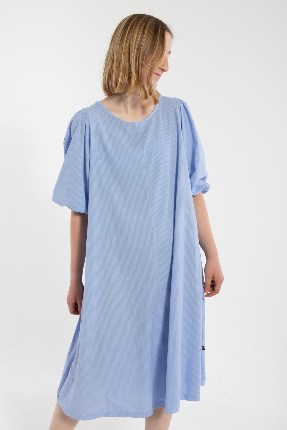 Daniris Seersucker Kleid Eisblau