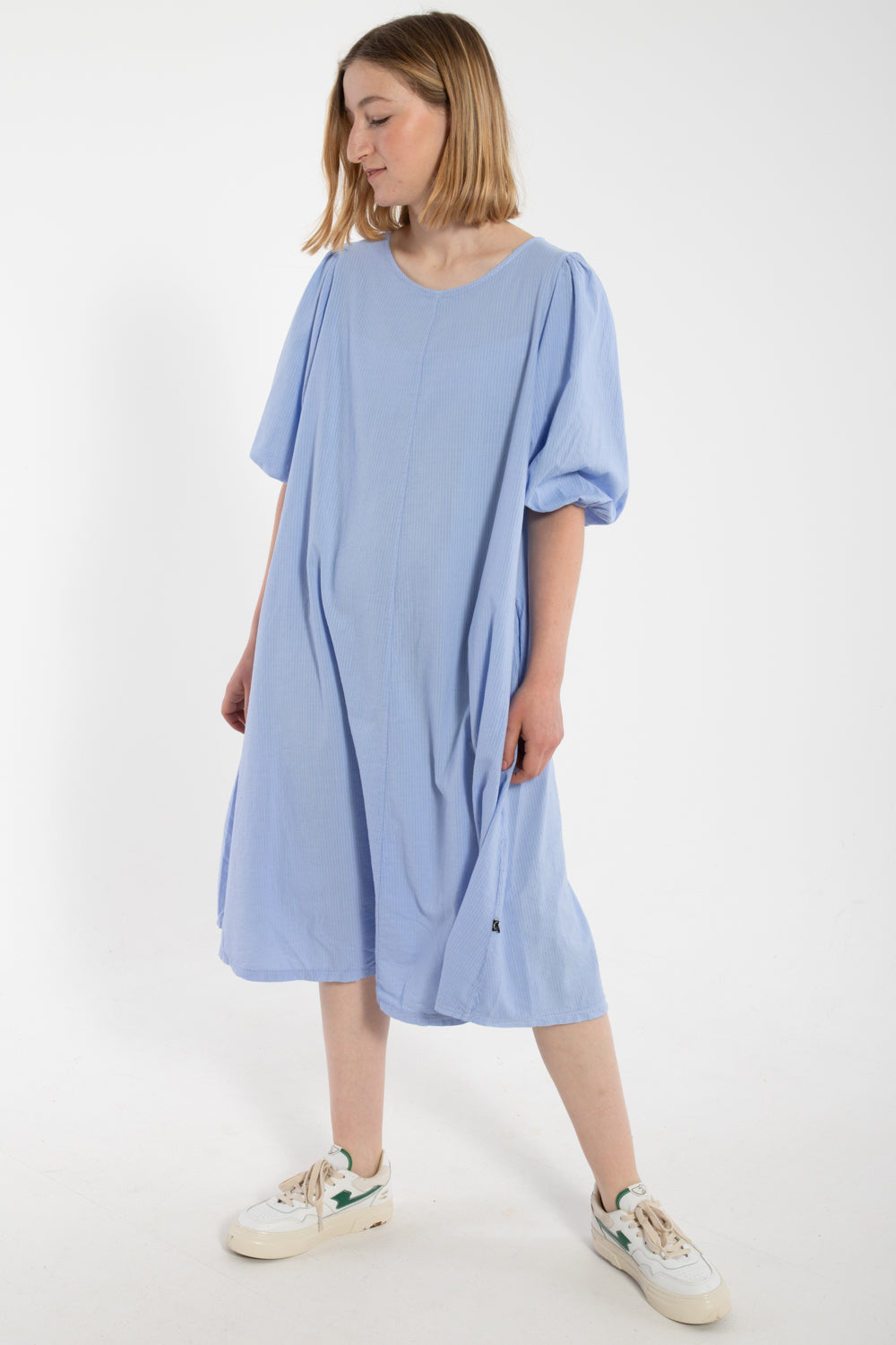Daniris Seersucker Kleid Eisblau