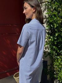 Danepippi SS Searsucker Dress Navy/Chalk
