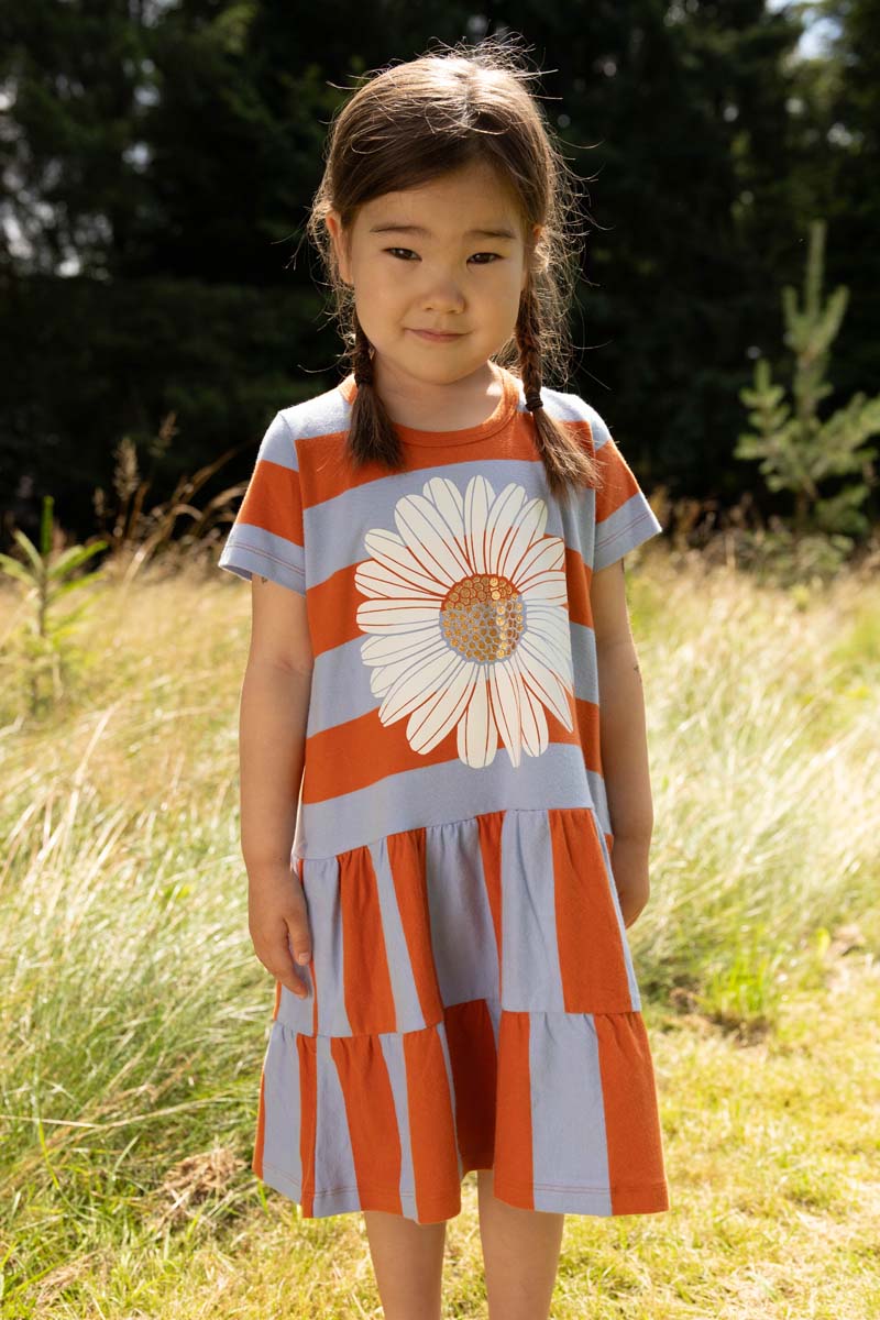 ORGANIC - Danemiva SS Dress Light Rust/Lilla DAISY