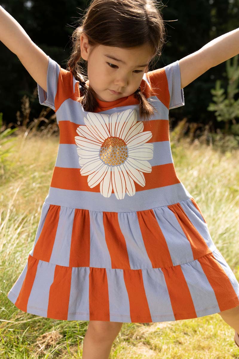 ORGANIC - Danemiva SS Dress Light Rust/Lilla DAISY