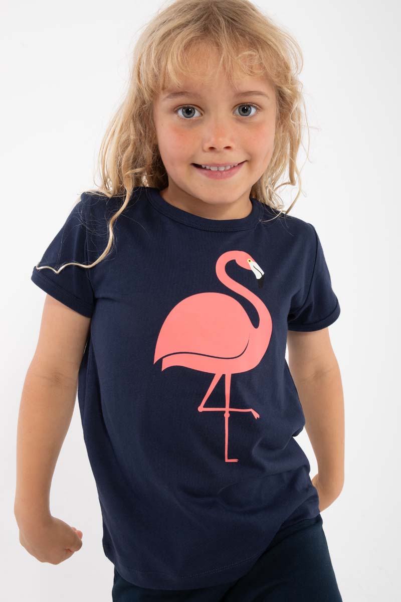 T-shirt til børn med flamingo 