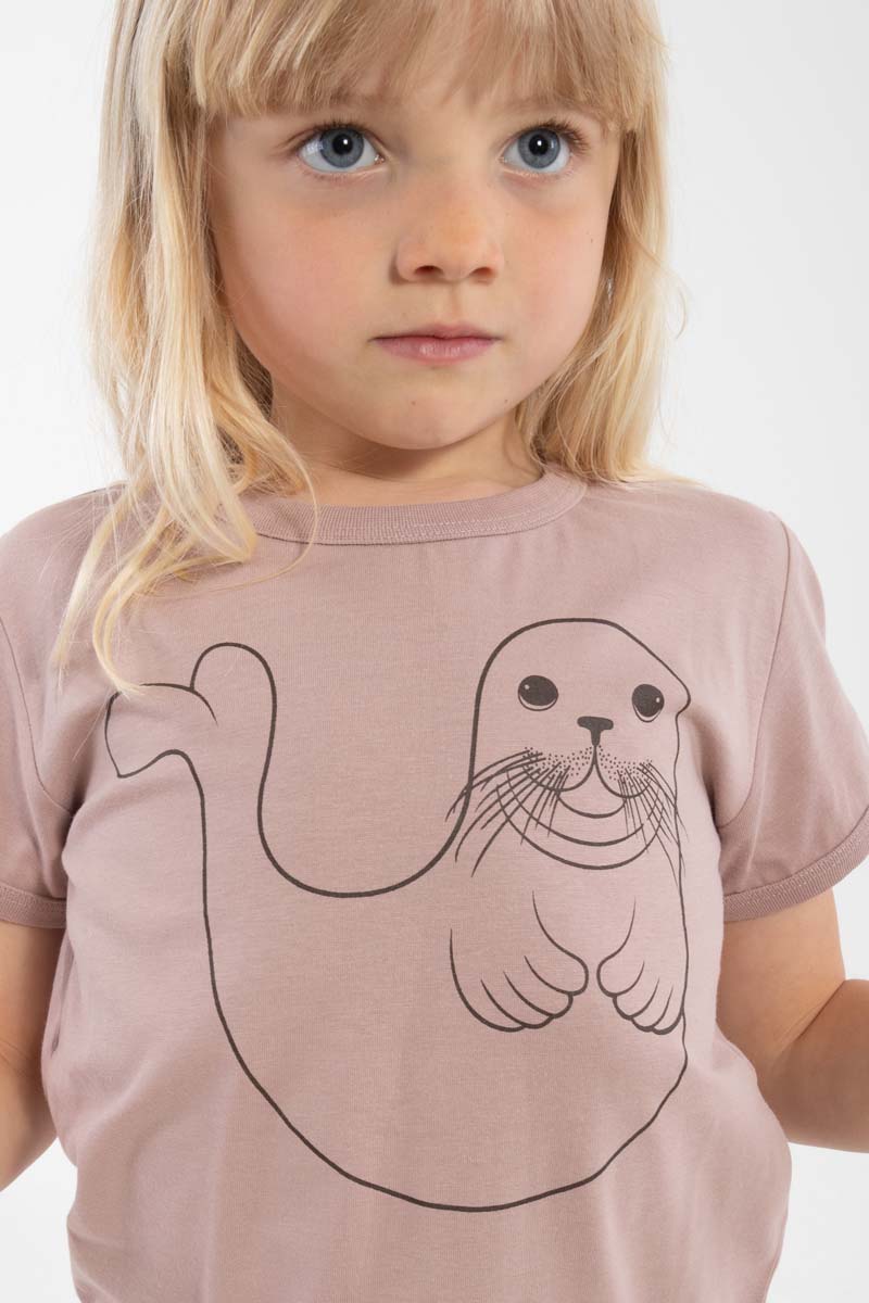 t-shirt til børn med stor sæl