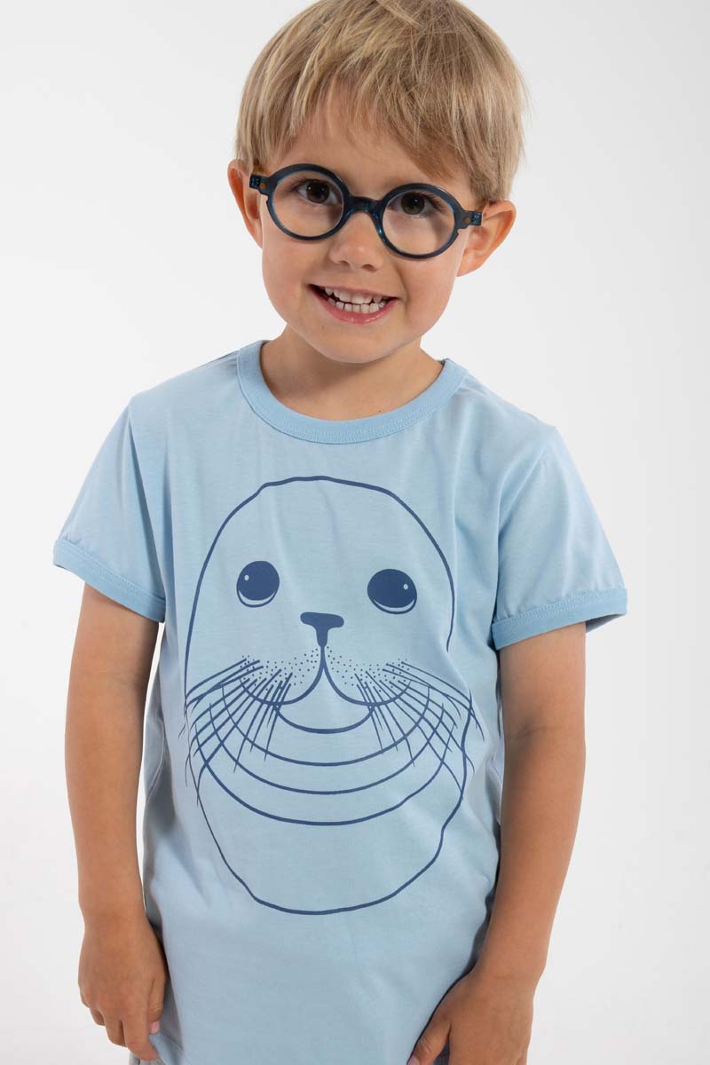 t-shirt til børn med en sæl