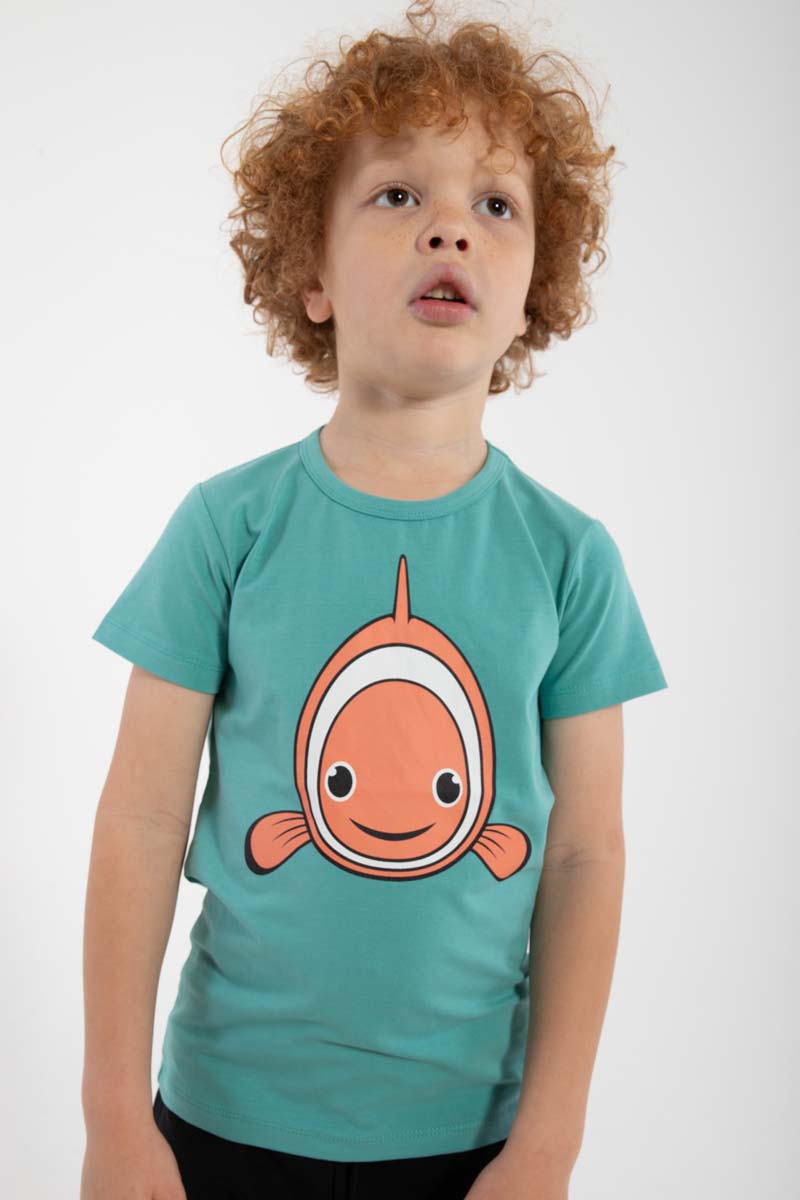 T-shirt til børn med klovnefisk