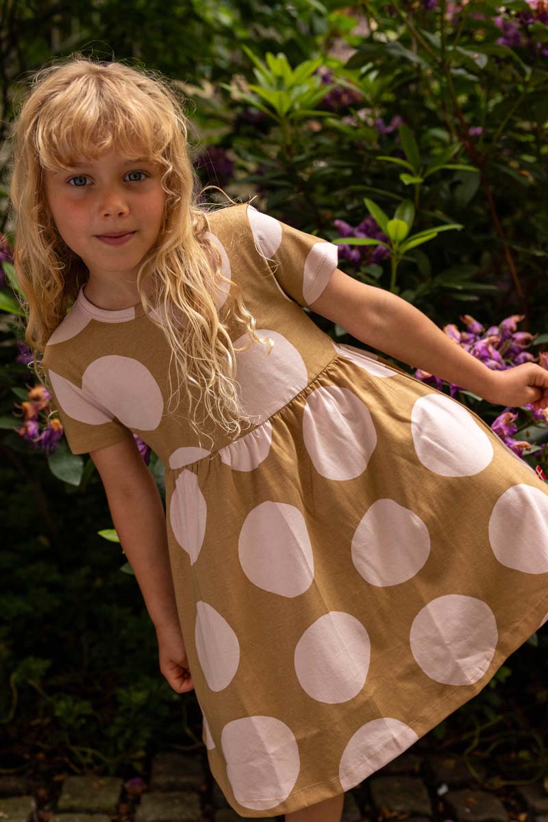 Danebasic Lollipop Dress Light Rose/Beige BIG DOTS