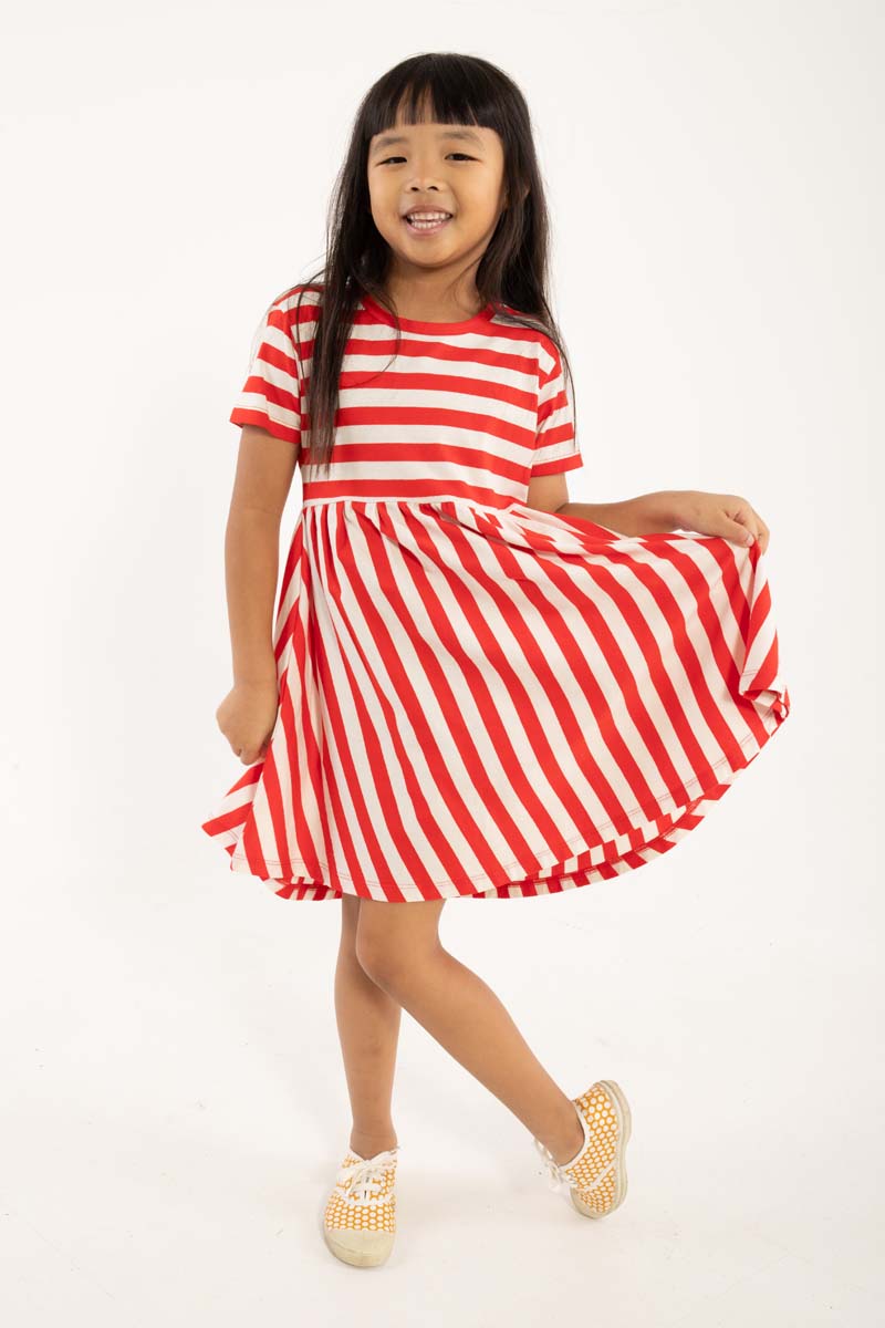 Danebasic Lollipop Dress Summer Red/Chalk