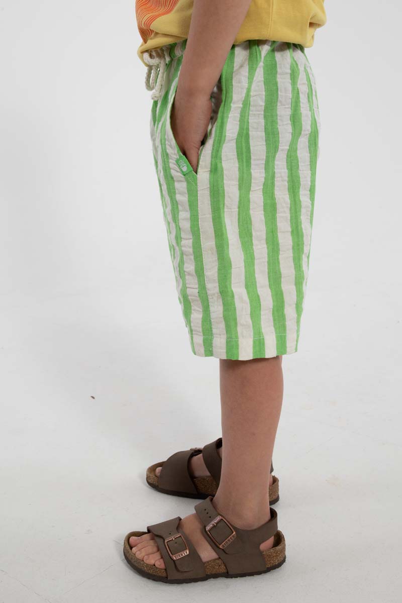 Danegorm Searsucker Shorts Bright Green/Chalk