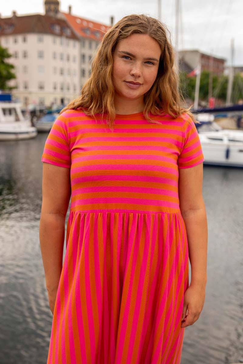 Danebasic Kroeyer Dress Light Rust/Bright Pink