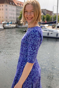 Danecharlotte Slub Dress Waterblue RIPPLES