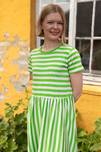 Danebasic Kroeyer Dress Bright Green/Chalk