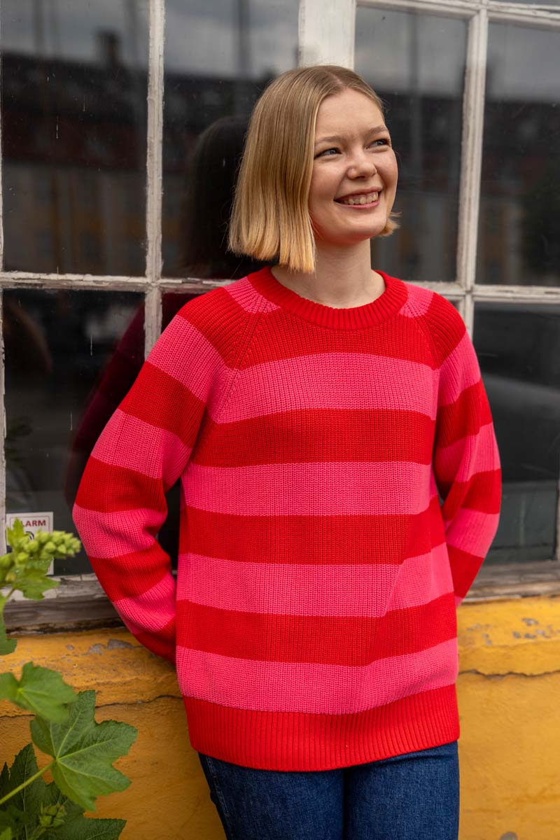 Danejumbo Rib Sweater Summer Red/Bright Pink