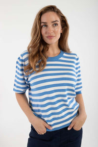 Daneapertif Viscose Tee Waterblue/Chalk