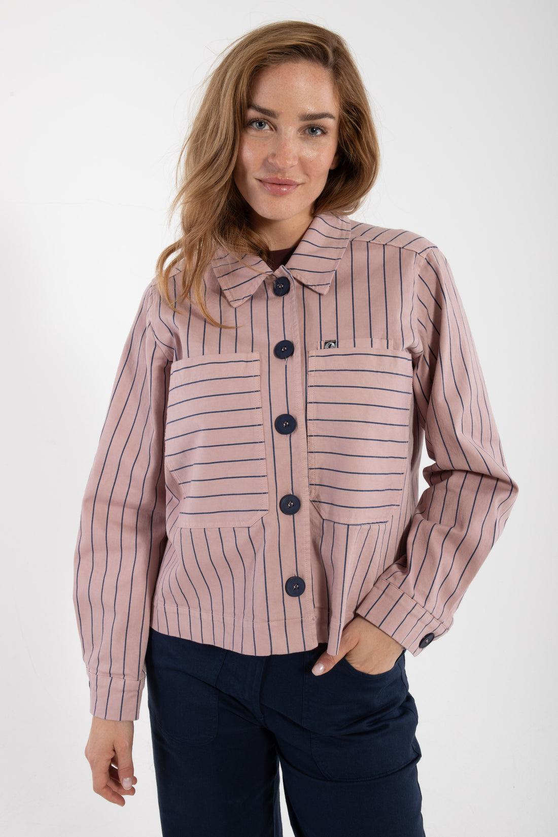 Daneprairie Stretch Canvas Jacket Light Rose/Dk Navy