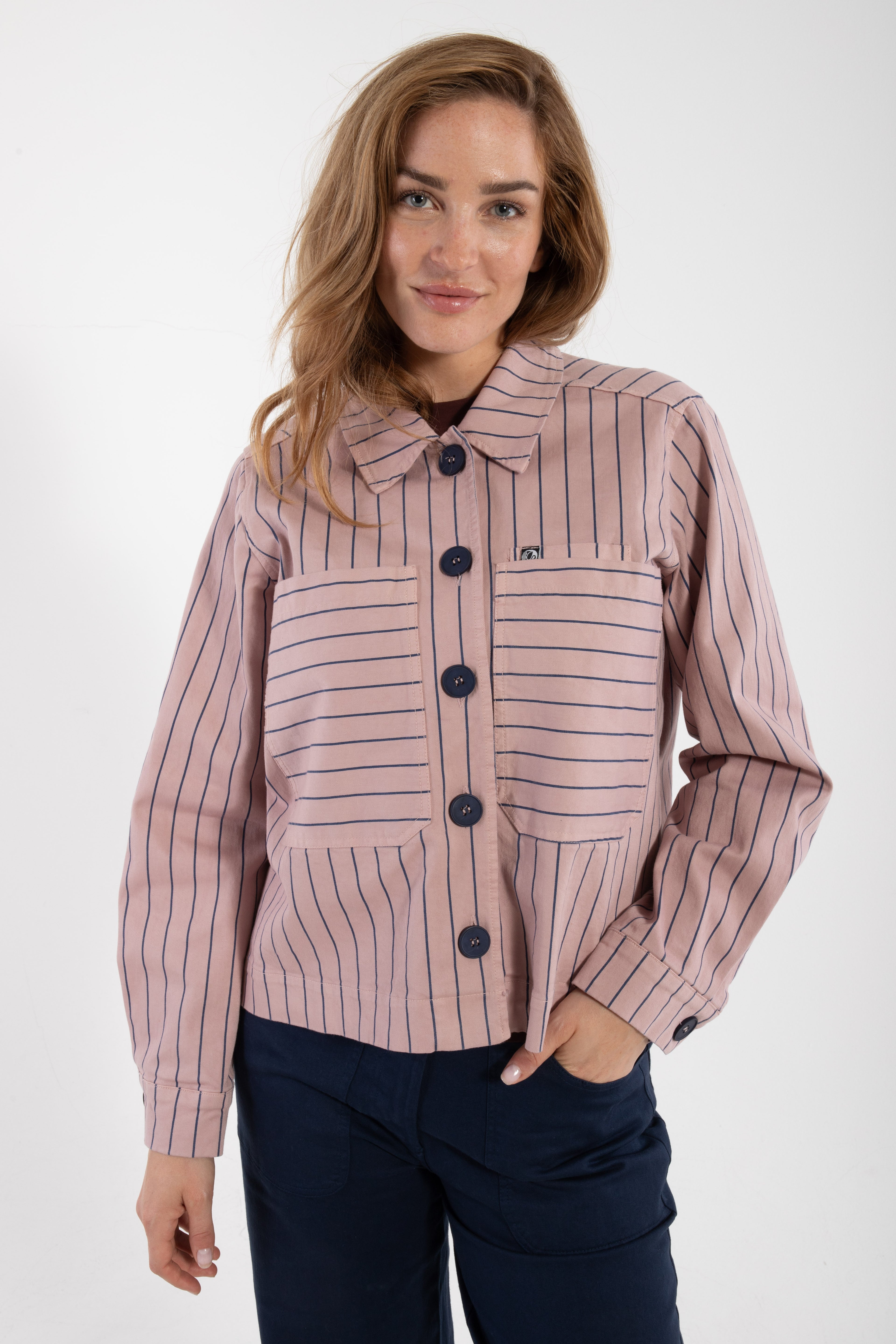 Daneprairie Stretch Canvas Jacket Light Rose/Dk Navy