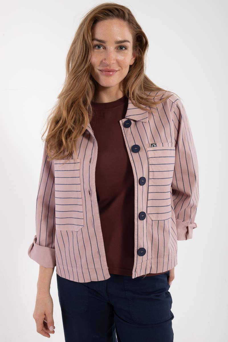 Daneprairie Stretch Canvas Jacket Rose Beige/Dk Navy