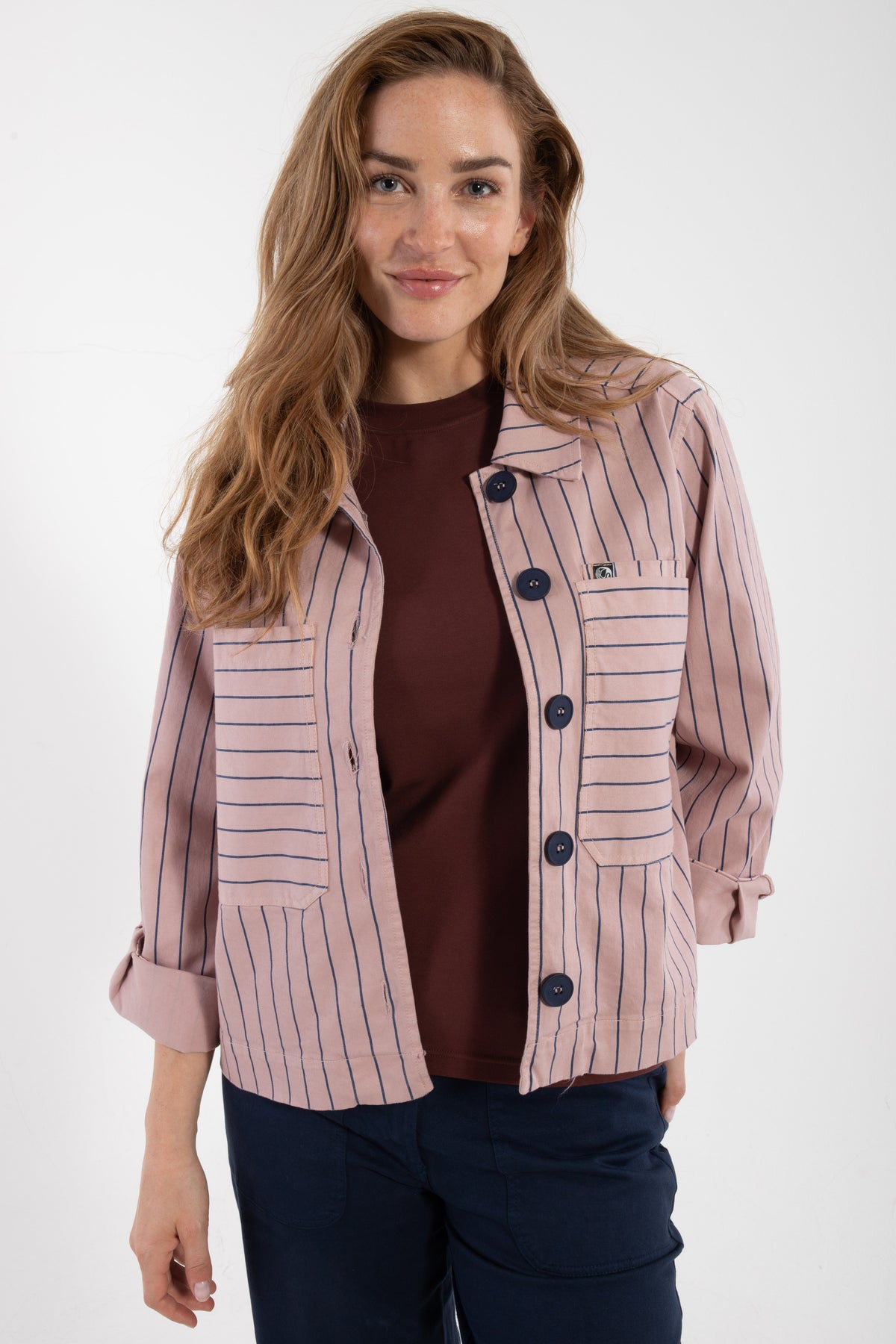 Daneprairie Stretch Canvas Jacket Light Rose/Dk Navy