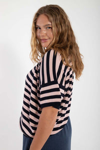 Danesolbad Viscose Tee Dk Navy/Rose Beige